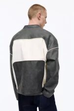 Veste à Empiècements en Similicuir STWD (3)